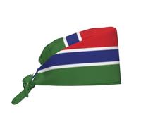 WHJSHOP Breathable Work Hat Flag of The Gambia Printing for Chef, Nursing, Spa, Facial Care, Fitness Black