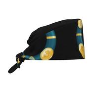 WHJSHOP Breathable Work Hat Gold Coins on Swimming Ring Printing for Chef, Nursing, Spa, Facial Care, Fitness