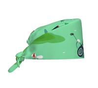WHJSHOP Breathable Work Hat Golf on The Lawn Printing for Chef, Nursing, Spa, Facial Care, Fitness Black
