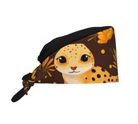 WHJSHOP Breathable Work Hat Leopard Little Gecko Pattern Premium Peach Skin Velvet Adjustable, Soft, Versatile