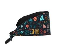 WHJSHOP Breathable Work Hat Math Lesson Word Pattern Premium Peach Skin Velvet Adjustable, Soft, Versatile