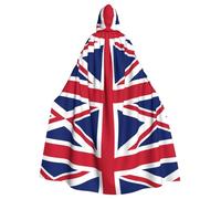 WHJSHOP British flag Picture Adult Hooded Cape Cloak for Halloween, Role-playing Costumes, and Theme Parties