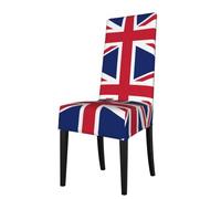 WHJSHOP British flag printing dining chair cover is easy to disassemble and made of high resilience fabric that is wear-resistant