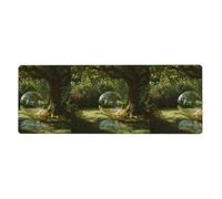 WHJSHOP Bubbles in The Shade Prints Extra Large Mouse pad, Computer Office Anti Slip Gaming Keyboard Thickened Version 12x31.5in