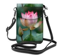 WHJSHOP Budding Lotus Picture Small Leather Women'S Crossbody Flip Phone Bag, Waterproof And Durable
