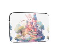 WHJSHOP Bunny on The Castle Pattern Laptop Case - Shockproof Portable Laptop Sleeve Bag for Men and Women Business Travel, School, and Office Use