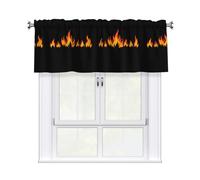 WHJSHOP Burning Fire Prints Bright & Cozy Kitchen Window Layer - 54x18 Inch Peach Skin Valance for a Welcoming Home