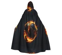 WHJSHOP Burning football Picture Halloween Adult Hooded Cloak No Zipper, Comfortable & Durable for Role-Playing
