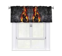 WHJSHOP burning guitar Prints Bright & Cozy Kitchen Window Layer - 54x18 Inch Peach Skin Valance for a Welcoming Home