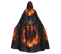 WHJSHOP Burning Owl Pattern Adult Hooded Cape Cloak for Halloween, Role-playing, and Costume Parties