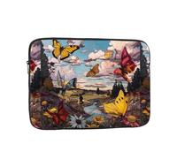 WHJSHOP Butterflies in The Valley Pattern Laptop Case - Shockproof Portable Laptop Sleeve Bag for Men and Women Business Travel, School, and Office Use