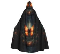 WHJSHOP Butterfly in the vortex Picture Halloween Adult Hooded Cloak No Zipper, Comfortable & Durable for Role-Playing