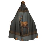 WHJSHOP Butterfly On A Sika Deer Picture Halloween Adult Hooded Cape Men'S And Women'S Clothing Mantle Role-Playing