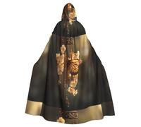 WHJSHOP Butterfly On A Wind Chime Picture Halloween Adult Hooded Cape Men'S And Women'S Clothing Mantle Role-Playing
