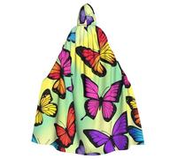 WHJSHOP Butterfly Swarm Prints Adult Hooded Cape Cloak for Halloween, Role-Playing, and Costume Parties