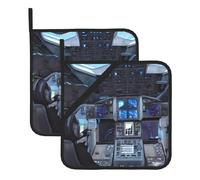 WHJSHOP Cabin of The Future Pattern Square Insulated Pot Holder Set of 2 8x8 in Thick and Durable, Anti-scalding and Heat-Insulating