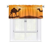 WHJSHOP Camel in The Dusk Prints Bright & Cozy Kitchen Window Layer - 54x18 Inch Peach Skin Valance for a Welcoming Home