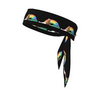 WHJSHOP Capybara Sitting On The Rainbow Pattern Sports Headscarf, Casual Headband, Elastic, Sweat Absorbing, Adjustable, Anti Slip