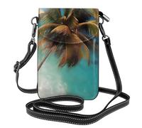 WHJSHOP Caribbean Islands Prints Ladies' mobile phone with leather foreskin, crossbody flip cover, small adjustable shoulder strap