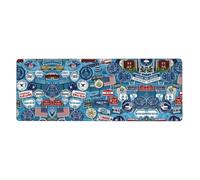 WHJSHOP Cartoon American Road Sign Pattern Extra Large Mouse pad Mousepad 12x31.5in for Desktop Computers, laptops, Personal Computers