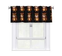 WHJSHOP Cartoon Bear with Huge Teeth Prints Bright & Cozy Kitchen Window Layer - 54x18 Inch Peach Skin Valance for a Welcoming Home
