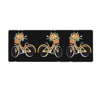 WHJSHOP Cartoon Bicycle Full of Flowers Pattern Extra Large Mouse pad Mousepad 12x31.5in for Desktop Computers, laptops, Personal Computers