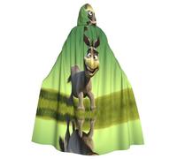 WHJSHOP cartoon donkey -ar Pattern Halloween Adult Hooded Cloak No Zipper, Comfortable & Durable for Role-Playing