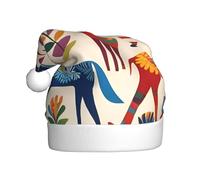 WHJSHOP Cartoon Otomi Animals Printed Christmas Hat for Adult Soft, Lightweight, and Fluffy Design for Men and Women