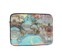 WHJSHOP Cartoon World map Picture Laptop Case - Shockproof Portable Laptop Sleeve Bag for Men and Women Business Travel, School, and Office Daily Use