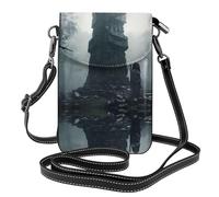 WHJSHOP Castle Evil Curse Picture Small Leather Women'S Crossbody Flip Phone Bag, Waterproof And Durable