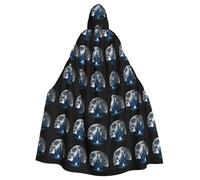 WHJSHOP Castle on the Moon Picture Adult Hooded Cape Cloak for Halloween, Role-playing Costumes, and Theme Parties