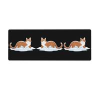 WHJSHOP Cat in The Snow Pattern Extra Large Mouse pad Mousepad 12x31.5in for Desktop Computers, laptops, Personal Computers