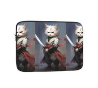 WHJSHOP Cat with a Sword Pattern Laptop Case - Shockproof Portable Laptop Sleeve Bag for Men and Women Business Travel, School, and Office Use