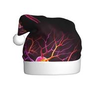 WHJSHOP Cell Nucleus Extension Pattern Men's and women's plush Christmas hats, adult New Year's holiday party caps