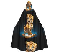 WHJSHOP Cell Phone Tiger Picture Halloween Adult Hooded Cape Men'S And Women'S Clothing Mantle Role-Playing