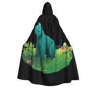 WHJSHOP Chameleon Bear Prints Adult Hooded Cape Cloak for Halloween, Role-Playing, and Costume Parties