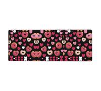 WHJSHOP Chocolate Donut Pattern Extra Large Mouse pad Mousepad 12x31.5in for Desktop Computers, laptops, Personal Computers