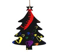 WHJSHOP Christmas Wooden Ornaments Christmas Tree Shape 2 PCS Gay Pride Rainbow Prints for hanging