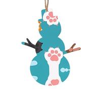 WHJSHOP Christmas Wooden Ornaments Snowman Shape 1 PC cat paws Prints for hanging on Christmas trees