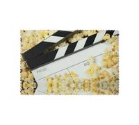 WHJSHOP Cinema Movie Clapboard And Popcorn Prints Quality Table Layers - Heat Resistant Place Mat Covers, Durable 6-Piece Set with Printed Designs