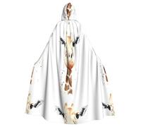 WHJSHOP clever giraffe Prints Hooded Cloak - Dramatic Long-Sleeve Cosplay Cover