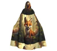 WHJSHOP Clever Little Fox Picture Halloween Adult Hooded Cape Men'S And Women'S Clothing Mantle Role-Playing