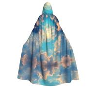 WHJSHOP Cloudy Sky Pattern Halloween Adult Hooded Cloak No Zipper, Comfortable & Durable for Role-Playing