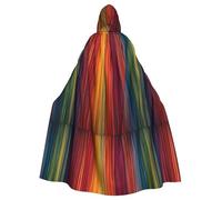 WHJSHOP Color straight lines Prints Halloween Adult Hooded Cloak No Zipper, Comfortable & Durable for Role-Playing