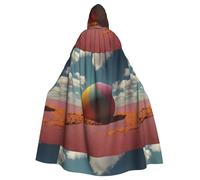 WHJSHOP Colored shot put Pattern Adult Hooded Cape Cloak for Halloween, Role-playing, and Costume Parties