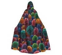 WHJSHOP Colorful cell bodies Pattern Halloween Adult Hooded Cloak is a super large, comfortable, and durable cloak