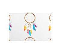 WHJSHOP Colorful Feather Dream Catcher Prints Placemats Set of 6 12x18in - Transform Your Table into a Cozy Haven for Memorable Meals