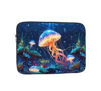 WHJSHOP Colorful Jellyfish on The Seabed Pattern Laptop Case - Shockproof Portable Laptop Sleeve Bag for Men and Women Business Travel, School, and Office Use