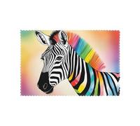 WHJSHOP Colorful Rainbow Zebra Pattern Placemats Set of 6 - Dining Table Heat Resistant Table Set Mat for Home & Kitchen Decor