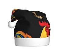WHJSHOP Colorful tail big cock Printing Christmas Hat for Adult for men and women clothing headband for festive occasions